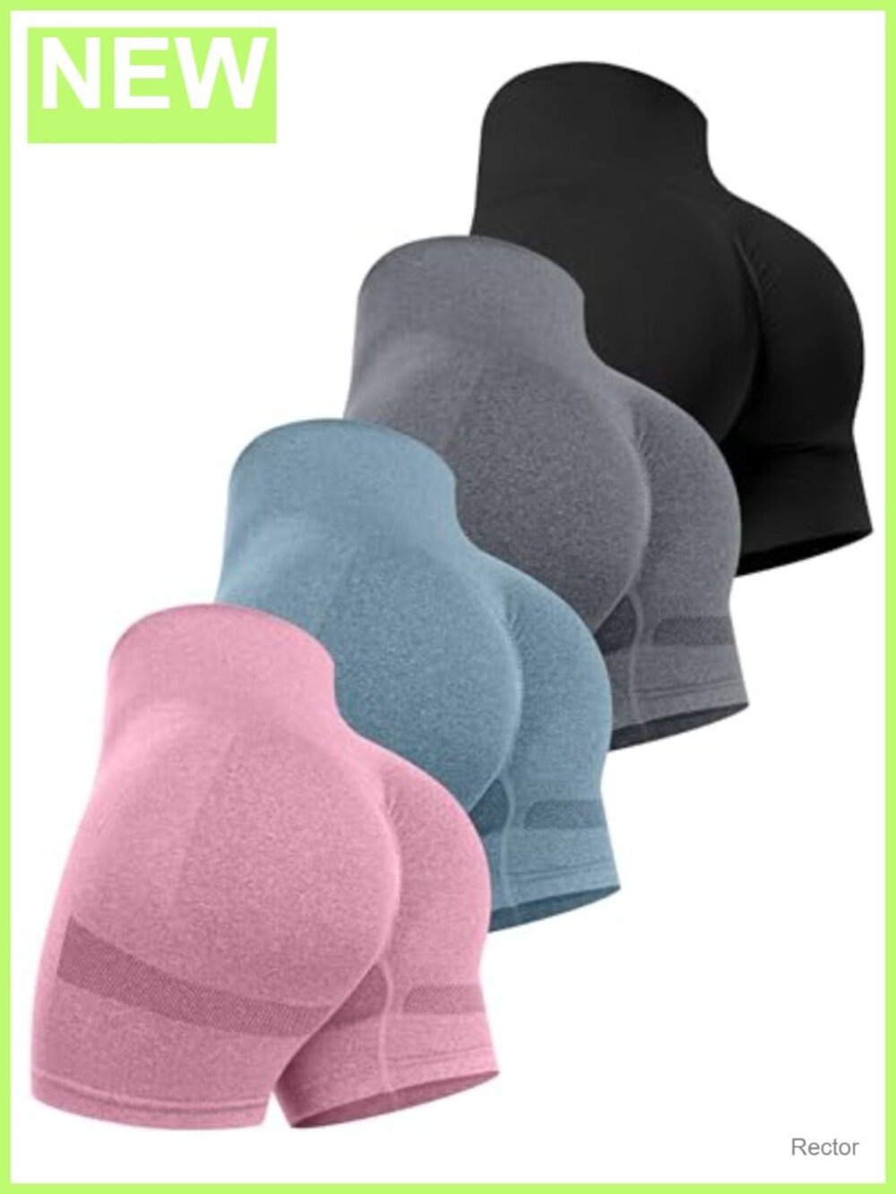 Seamless Workout Shorts Set High Waisted Scrunch Butt Biker Shorts